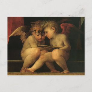 Twee Cherubs Lezing door Rosso Fiorentino, Angels Briefkaart