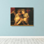 Twee Cherubs Lezing door Rosso Fiorentino, Angels Canvas Afdruk (Insitu (Houten vloer))