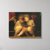 Twee Cherubs Lezing door Rosso Fiorentino, Angels Canvas Afdruk (Voorkant)