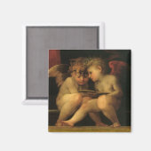 Twee Cherubs Lezing door Rosso Fiorentino, Angels Magneet (Voorkant / Achterkant)