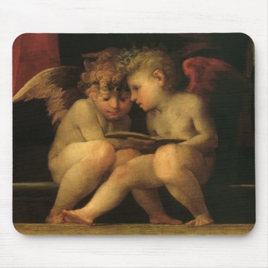 Twee Cherubs Lezing door Rosso Fiorentino, Angels Muismat (Voorkant)