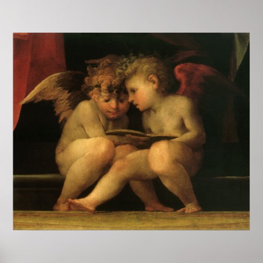 Twee Cherubs Lezing door Rosso Fiorentino, Angels Poster (Voorkant)