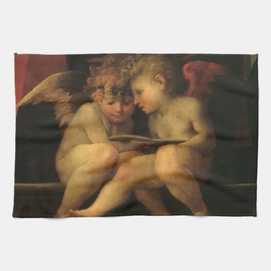 Twee Cherubs Lezing door Rosso Fiorentino, Angels Theedoek (Horizontaal)
