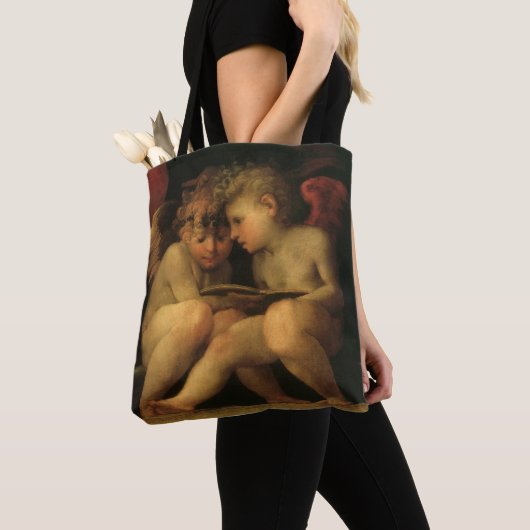 Twee Cherubs Lezing door Rosso Fiorentino, Angels Tote Bag (Dichtbij)