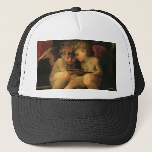Twee Cherubs Lezing door Rosso Fiorentino, Angels Trucker Pet (Voorkant)