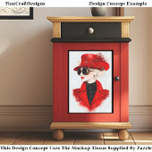 Twee chic Steampunk-vrouwen in rood CH4 decoupage Tissuepapier
