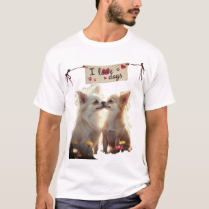 Twee Chihuahua honden in een kleurrijke bloementui T-shirt