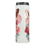 Twee Chihuahua's met bloemen liefhebbers Thermosbeker (Achterkant)