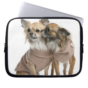 Twee Chihuahuas verkleed (2 jaar oud) Laptop Sleeve
