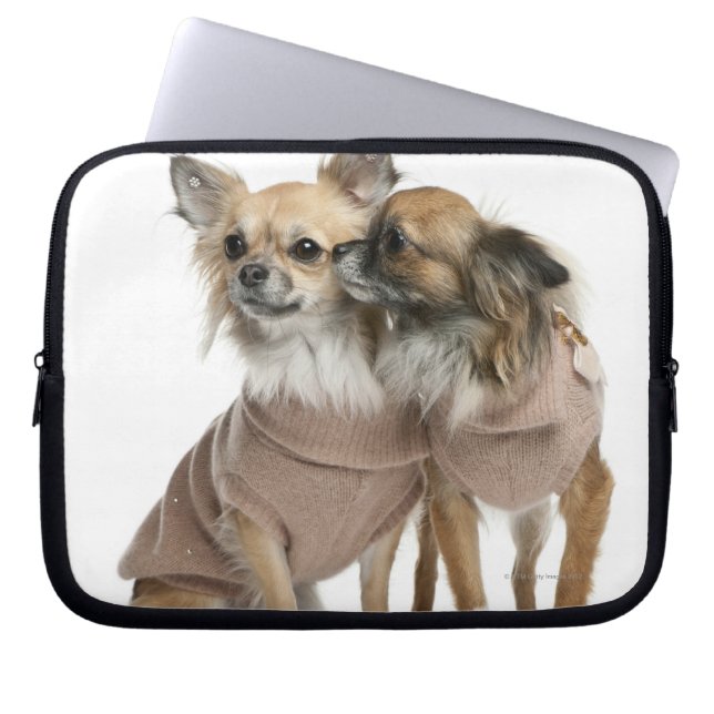 Twee Chihuahuas verkleed (2 jaar oud) Laptop Sleeve (Voorkant)