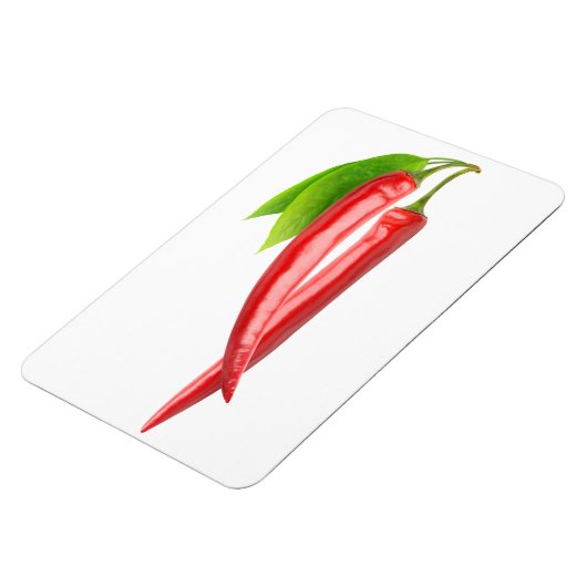 Twee chillies met blad magneet (Linkerzijde)