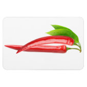 Twee chillies met blad magneet (Horizontaal)