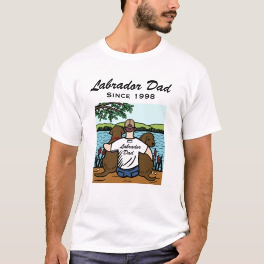 Twee chocolade-labradors en papa t-shirt (Voorkant)