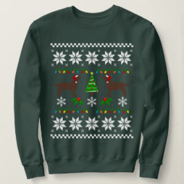 Twee Chocolade Labradors Kerstman Patroon Trui