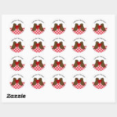 Twee Chocolade Labradors met Liefde Cartoon Ronde Sticker (Vel)