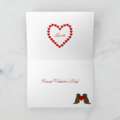 Twee chocoladelabs met Love Cartoon Feestdagen Kaart (Binnen)