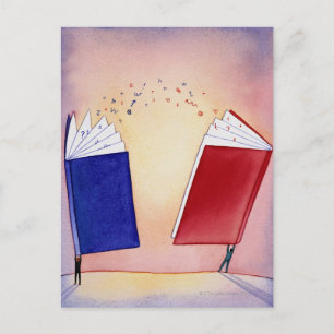 Twee cijfers met bovenleiding; symbolen briefkaart