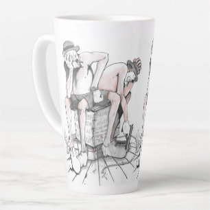 Twee clowns die T.N.T.-tekening bewaken Latte Mok