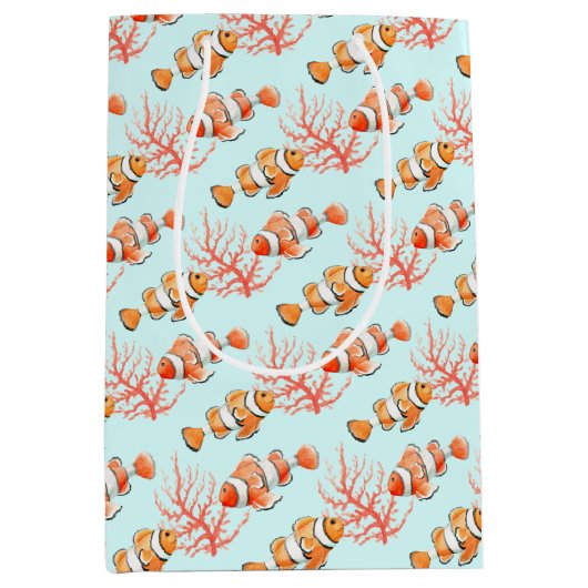 Twee clownvissen of anemenvis met koraalwaterverf medium cadeauzakje (Voorkant)