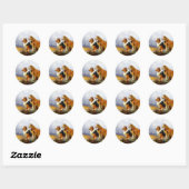 Twee Collie Honden boven een meer Ronde Sticker (Vel)