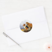 Twee Collie Honden boven een meer Ronde Sticker (Envelop)