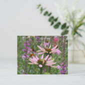Twee Coneflowers & Wildflowers DIY Briefkaart (Staand voorkant)