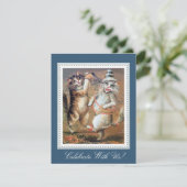 Twee Confetti-Tossing Katten Partij Kaart (Staand voorkant)