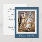 Twee Confetti-Tossing Katten Partij Kaart (Voorkant / Achterkant)