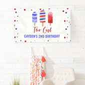 Twee Cool 2de verjaardag ijslolly 4 juli Spandoek (Insitu)