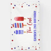 Twee Cool 2de verjaardag ijslolly 4 juli Spandoek (Verticaal)
