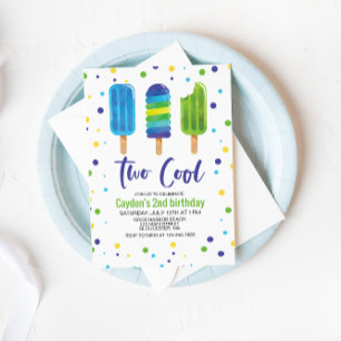Twee Cool 2de verjaardagsuitnodiging Kaart