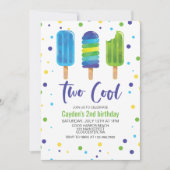 Twee Cool 2de verjaardagsuitnodiging Kaart (Voorkant)