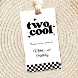 Twee Cool 2e Verjaardag Bedankt Favor Tag Cadeaulabel