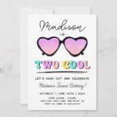 Twee Cool 2e Verjaardag Meisje Party Uitnodiging (Voorkant)