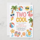 Twee Cool Beach Tropical 2e verjaardagsfeestje Kaart (Voorkant)