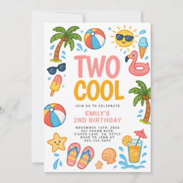 Twee Cool Beach Tropical 2e verjaardagsfeestje Kaart