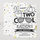Twee Cool Birthday Party... Ik ben twee Cool 2nd B Kaart (Voorkant / Achterkant)