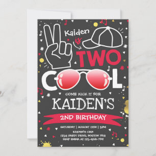 Twee Cool Birthday Party... Ik ben twee Cool 2nd B Kaart