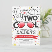 Twee Cool Birthday Party... Ik ben twee Cool 2nd B Kaart (Staand voorkant)