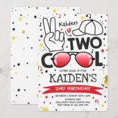 Twee Cool Birthday Party... Ik ben twee Cool 2nd B Kaart (Voorkant / Achterkant)