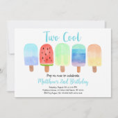 Twee Cool Blue Popsicle verjaardag Kaart (Voorkant)