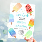 Twee Cool Blue Popsicle verjaardag Kaart