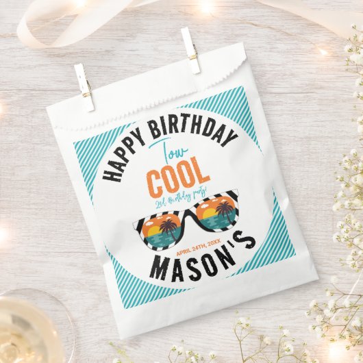 Twee Cool Boy 2e Verjaardagsfeestje Bedankzakje (Geknipt)