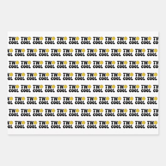 Twee Cool Boy 2e Verjaardagsfeestje Inpakpapier Vel (Voorkant)