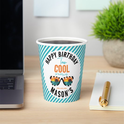 Twee Cool Boy 2e Verjaardagsfeestje Papieren Bekers (Insitu)