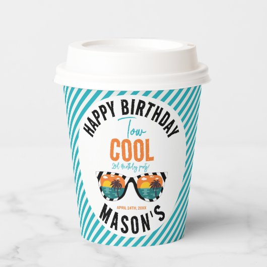 Twee Cool Boy 2e Verjaardagsfeestje Papieren Bekers (Voorkant)