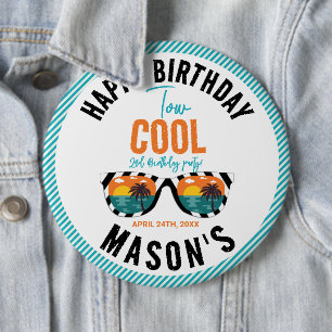 Twee Cool Boy 2e Verjaardagsfeestje Ronde Button 6,0 Cm