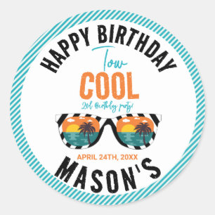 Twee Cool Boy 2e Verjaardagsfeestje Ronde Sticker