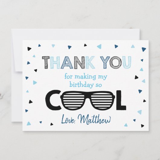 Twee Cool Boy Summer Birthday Dank je Bedankkaart (Voorkant)