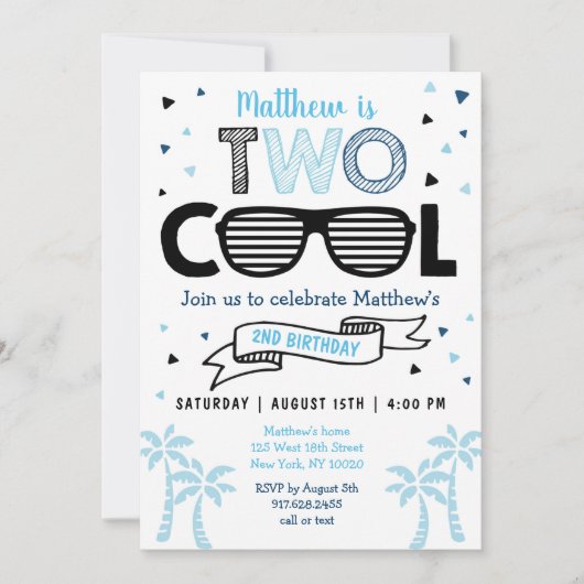 Twee Cool Boy Summer Birthday Kaart (Voorkant)